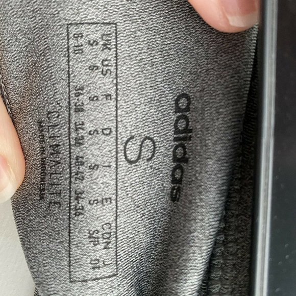 Adidas Women’s Climalite 3 Stripe Leggings High Rise Stretch Size Small Gray - Picture 6 of 7